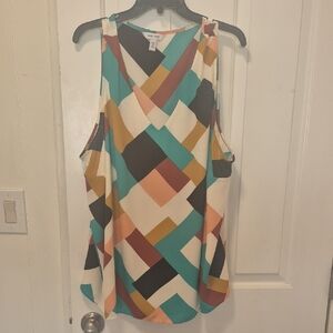 Colorful Geometric Sleeveless Top NINE WEST 3XL